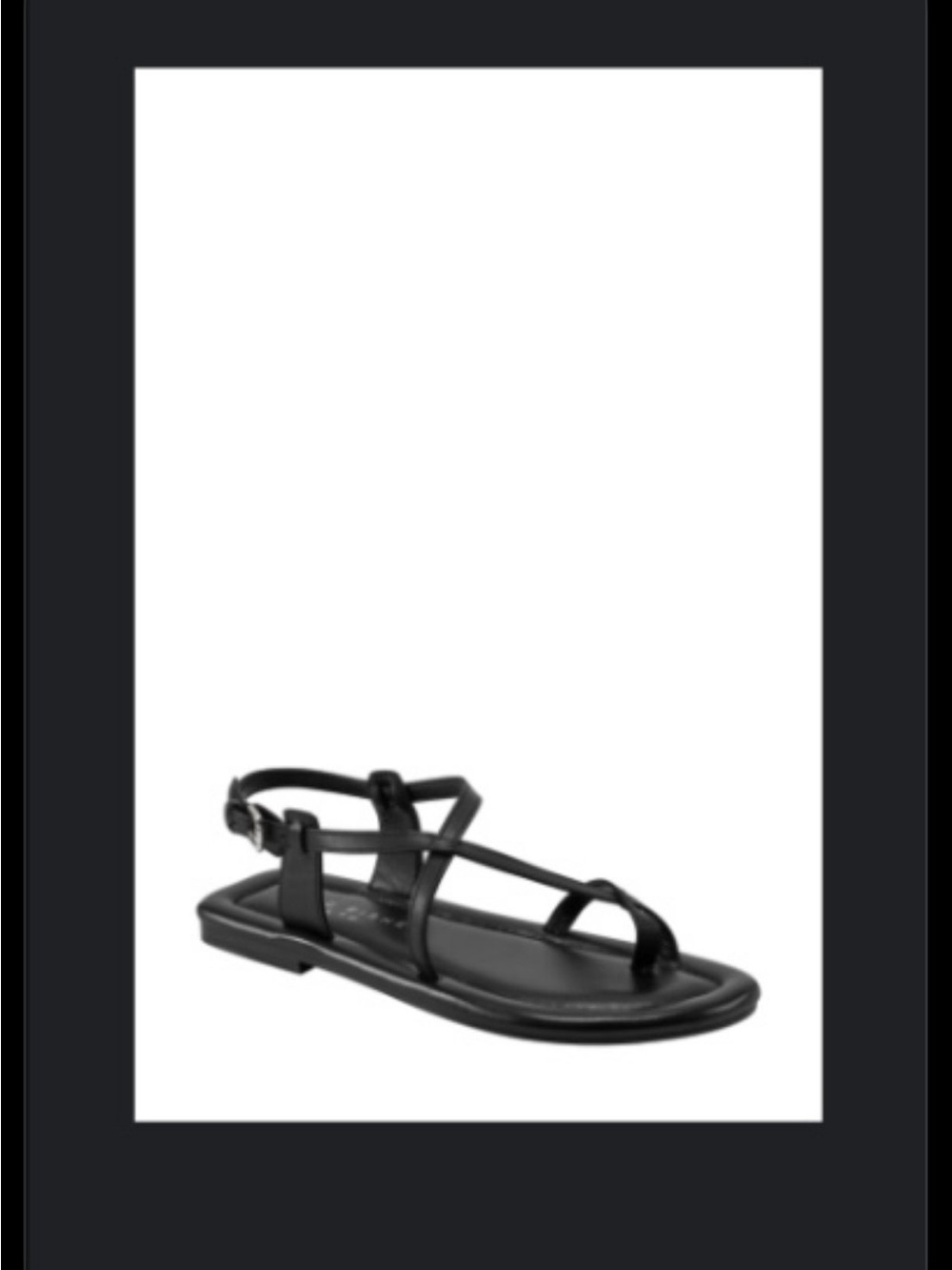 Marc Fisher Black Leather Toe-Ring Strappy Sandals